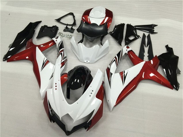Carénage Suzuki GSXR 600 / 750 K8 2008-2010 - Blanc Rouge Noir Bon Marché Carénage Suzuki GSXR 600 / 750 K8 2008-2010 - Blanc Rouge Noir Bon Marché