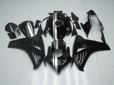 Carénage Honda CBR 1000 RR 2008-2011 - Noir Brillant avec Argent Bande Bon Marché
