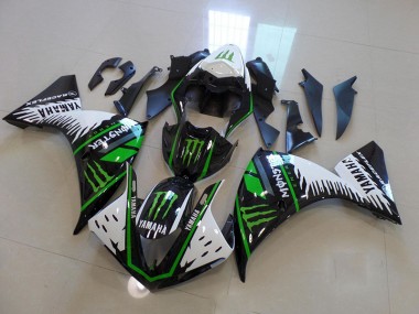 Carénage Yamaha R1 2009-2011 - Blanc Vert Big Monster Bon Marché