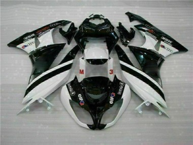 Carénage Kawasaki ZX6R 2009-2012 - Noir Blanc 3M Touch4 Bon Marché
