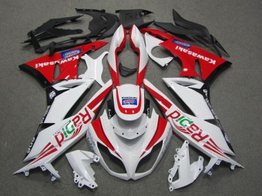 Carénage Kawasaki ZX6R 2009-2012 - Blanc Rouge Rapid Bon Marché