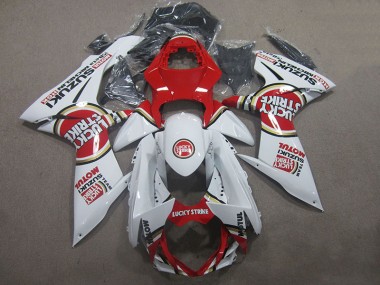 Carénage Suzuki GSXR 600 K11 2011-2024 - Blanc Lucky Strike Rouge Motul Bon Marché