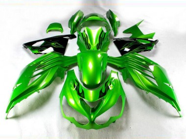 Carénage Kawasaki ZX14R ZZR 1400 2012-2021 - Vert Noir Bon Marché