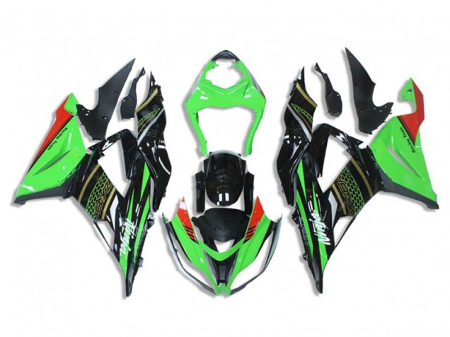 Carénages Kawasaki ZX6R 2013-2018 - Vert Noir Bon Marché Carénages Kawasaki ZX6R 2013-2018 - Vert Noir Bon Marché